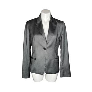 TAHARI Women's Double Breasted Button Blazer Dark Gray Size Medium